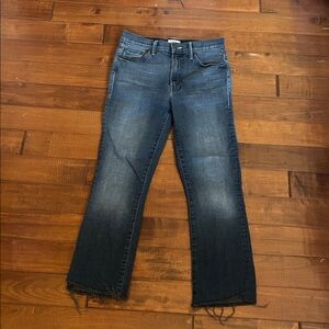 MOTHER Women's Ankle & high waist Insider Cropped Jeans - Dark Blue